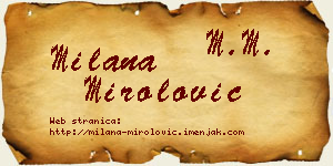 Milana Mirolović vizit kartica